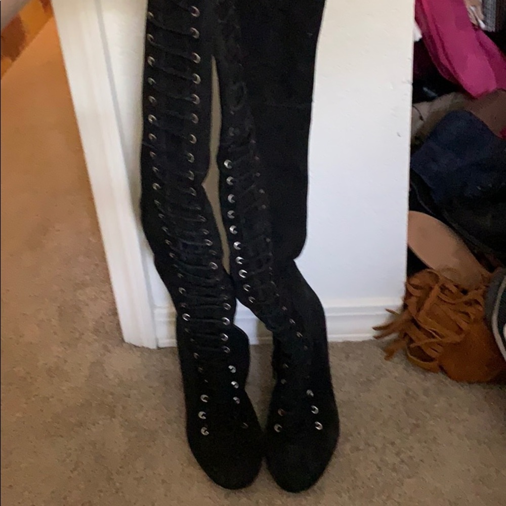 Vince Camuto over the knee boots black suede